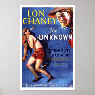 Lon Chaney Joan Crawford den okända annonsen Poster