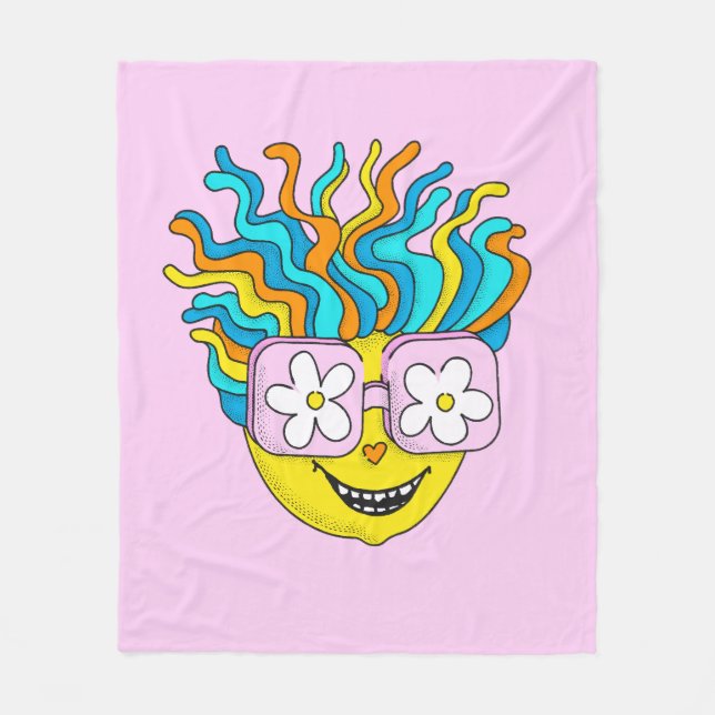 Lönande tecken med färgstark Rosa av glasögon Fleecefilt (Framsidan)