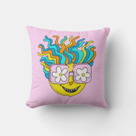 Lönande tecken med färgstark Rosa av glasögon Kudde