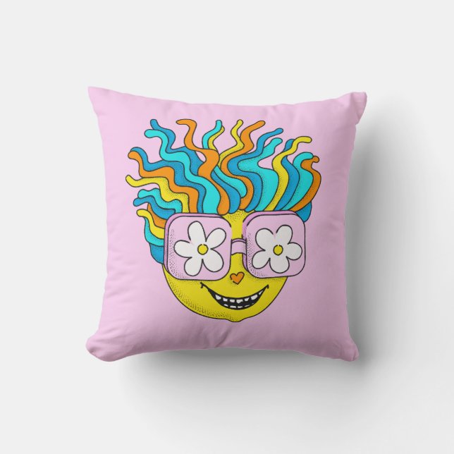 Lönande tecken med färgstark Rosa av glasögon Kudde (Framsida)