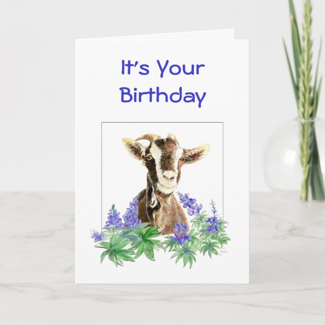 Löndag, blommor från gamla Goat Humor Kort (Framsida)