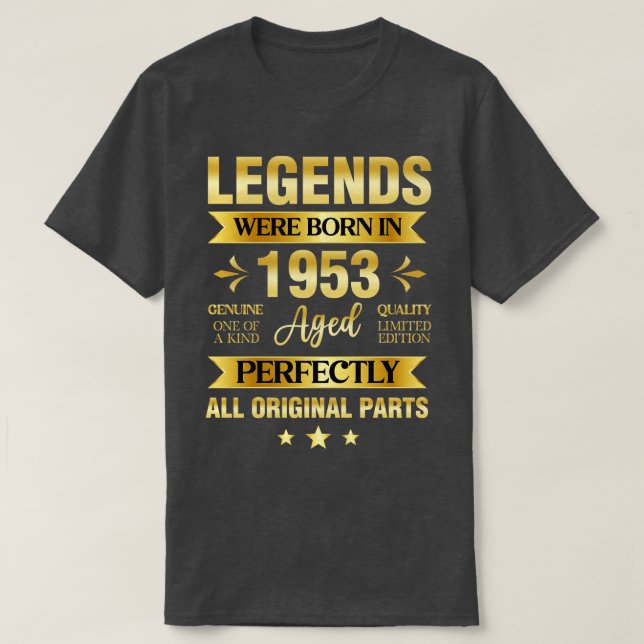 Lönderna föddes 1953 på födelsedagen t shirt (Design framsida)