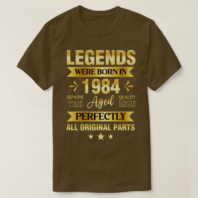 Lönderna föddes 1984 på födelsedagen t shirt (Design framsida)