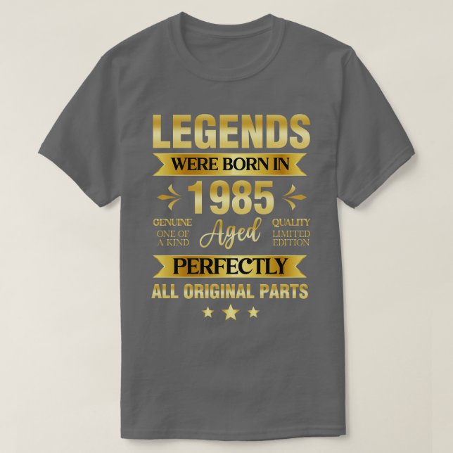 Lönderna föddes 1985 på födelsedagen t shirt (Design framsida)