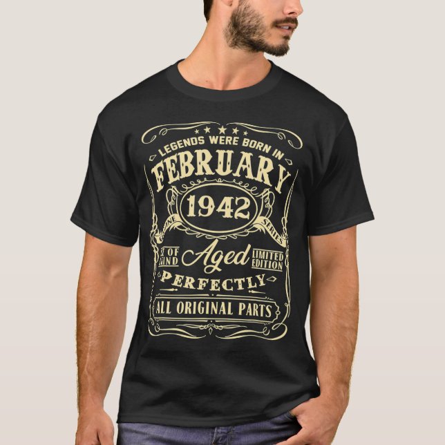 Lönderna föddes i februari 1942 80:e  t shirt (Framsida)