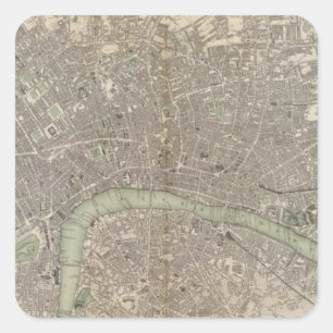 London 1843 fyrkantigt klistermärke