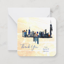 London Abstrakt Bläck Art Painting Bröllop Tack Anteckningskort