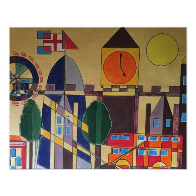 London Acrylic Cubism Fototryck (Framsidan)