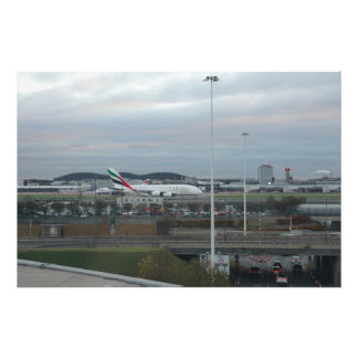 London Airport Kvällslandning Fototryck