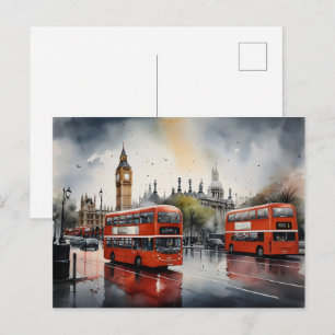London akvarell konst vykort