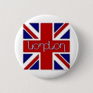 "London" ambigram på UK-flagga Knapp