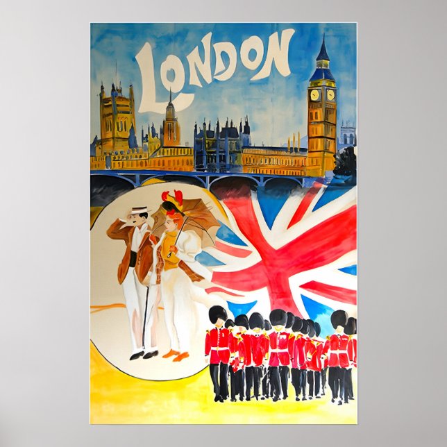 London Art England Travel Poster UK Print English  (Framsidan)