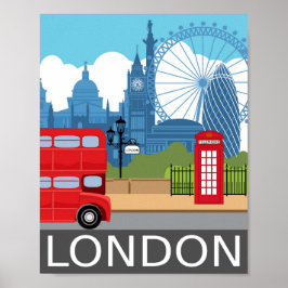 London Art print retro-resande järnväg poster