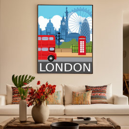 London Art print retro-resande järnväg poster