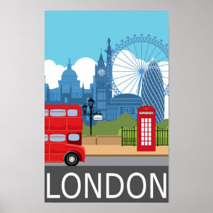 London Art print retro-resande järnväg poster