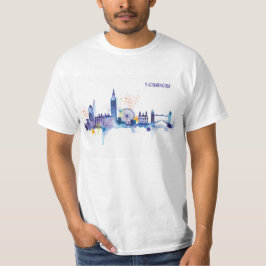 London Art Watercolor-målning T Shirt