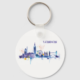 London Art Watercolor Painting Nyckelring