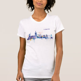 London Art Watercolor Painting T Shirt