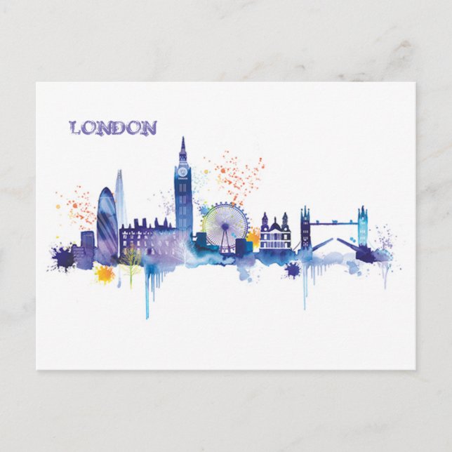 London Art Watercolor Painting Vykort (Framsida)