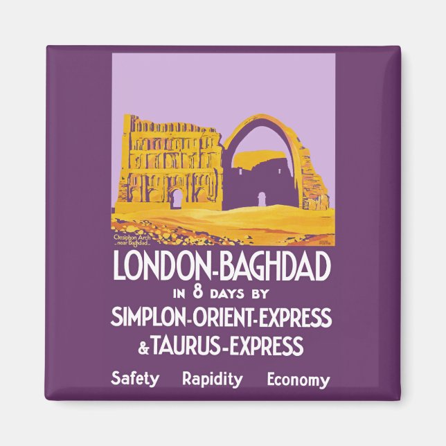 London - Baghdad Orient Express Magnet (Framsidan)