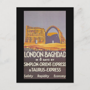 London Baghdad simplon orient Express Vykort