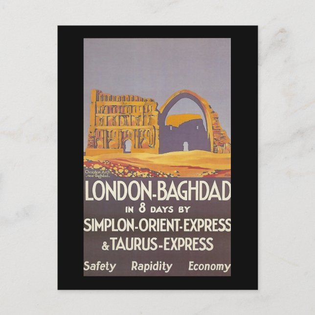 London Baghdad simplon orient Express Vykort (Framsida)