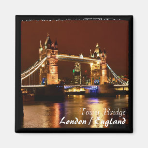 London - Berömd, Torn-bron i natt (Magnet) Magnet