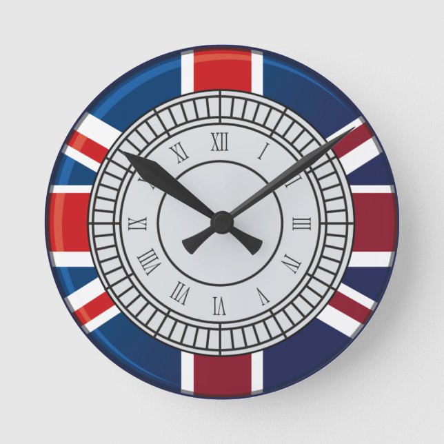 London Big Ben Clock Ansikte Wall Clock Rund Klocka (Framsida)