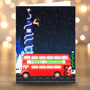 London Big Ben Dubbla Decker Buss God jul Kort