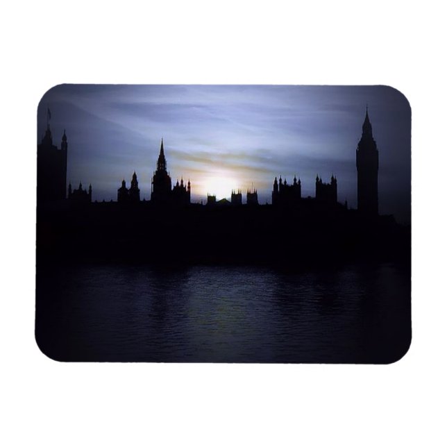 London-Big Ben-Elizabeth Torn-Sunset-Magnet Magnet (Horisontell)