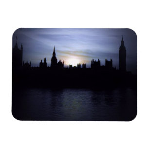 London-Big Ben-Elizabeth Tower-Solnedgång-Magnet Magnet