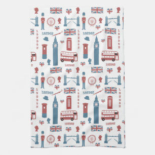London Big Ben English Flagga Kitchen Towel Kökshandduk