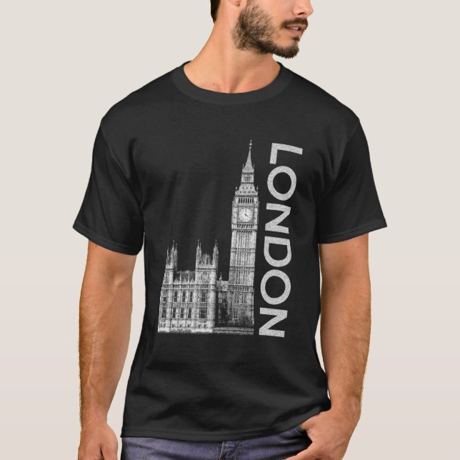 London Big Ben Hoodie for Women Manar T Shirt (Framsida)