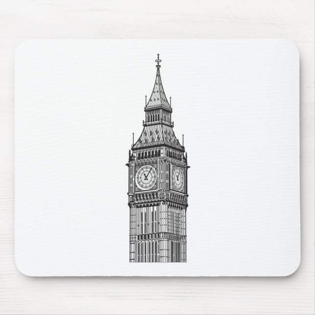 London Big Ben Illustration Musmatta (Framsidan)