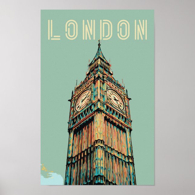 London Big Ben-illustration Postcard Poster (Framsidan)