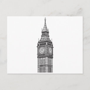 London Big Ben Illustration Vykort
