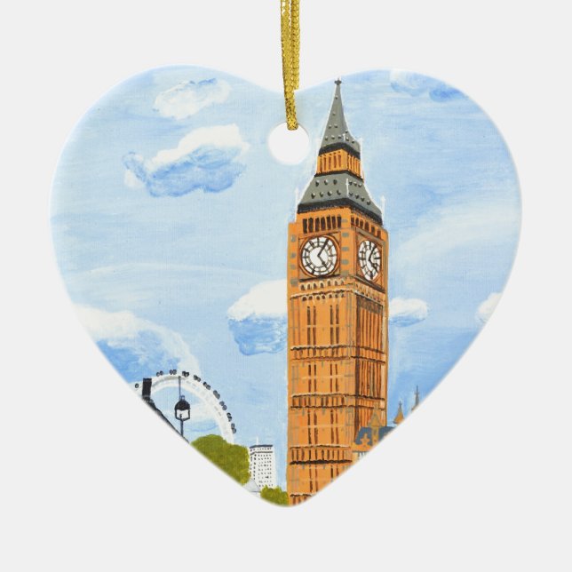 London Big Ben Julgransprydnad Keramik (Framsidan)