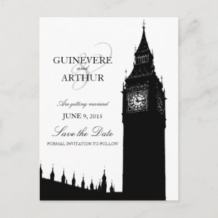 London Big Ben Modern Bröllop Spara Datum Meddelande Vykort