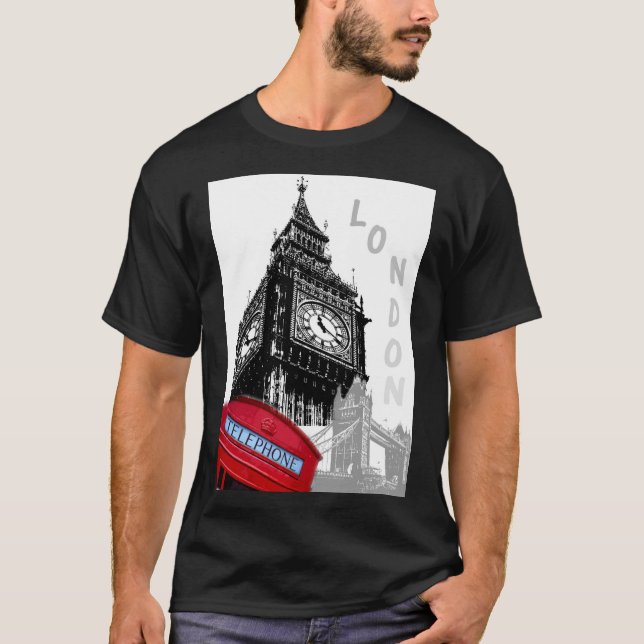 London Big Ben Modern Elegant Pop Art Trendig T Shirt (Framsida)