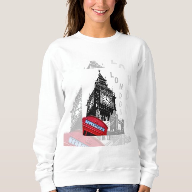 London Big Ben Red Telefon Tee Shirt (Framsida)