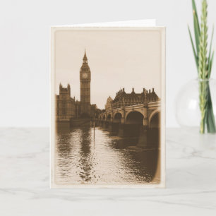 London - Big Ben - Thames Greeting Card Kort