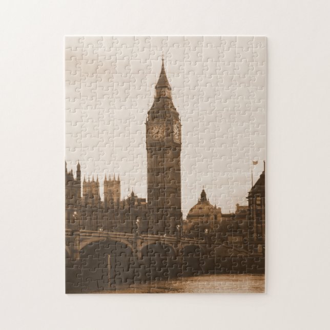 London - Big Ben - Thames - Puzzle Pussel (Vertikal)