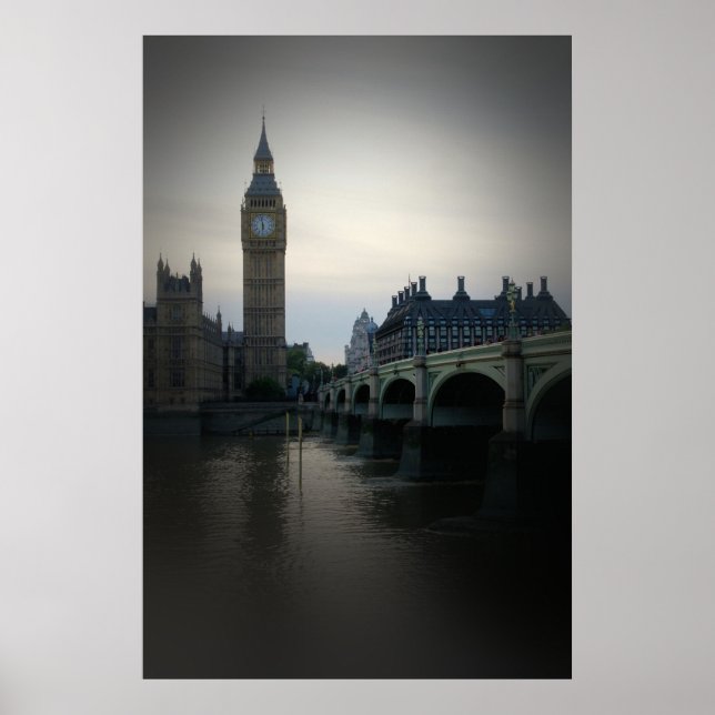 London - Big Ben - Themsen - Affisch (Framsidan)