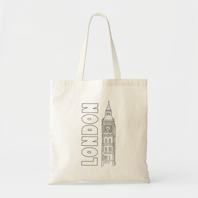 London - Big Ben Tote Bag Tygkasse (Framsidan)