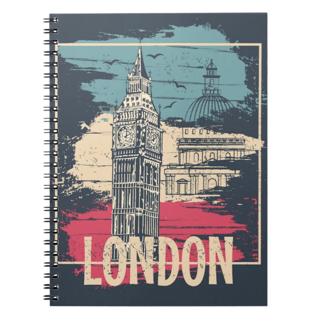London Big Ben: Typography Poster Anteckningsbok (Framsidan)