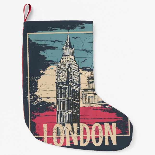 London Big Ben: Typography Poster Liten Julstrumpa (Framsidan)