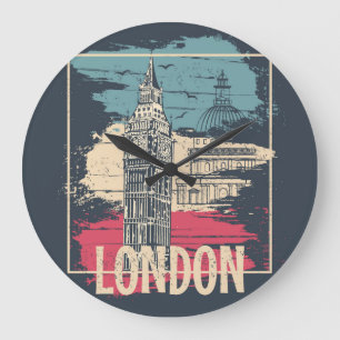 London Big Ben: Typography Poster Stor Klocka