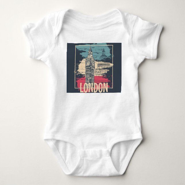 London Big Ben: Typography Poster T Shirt (Framsida)