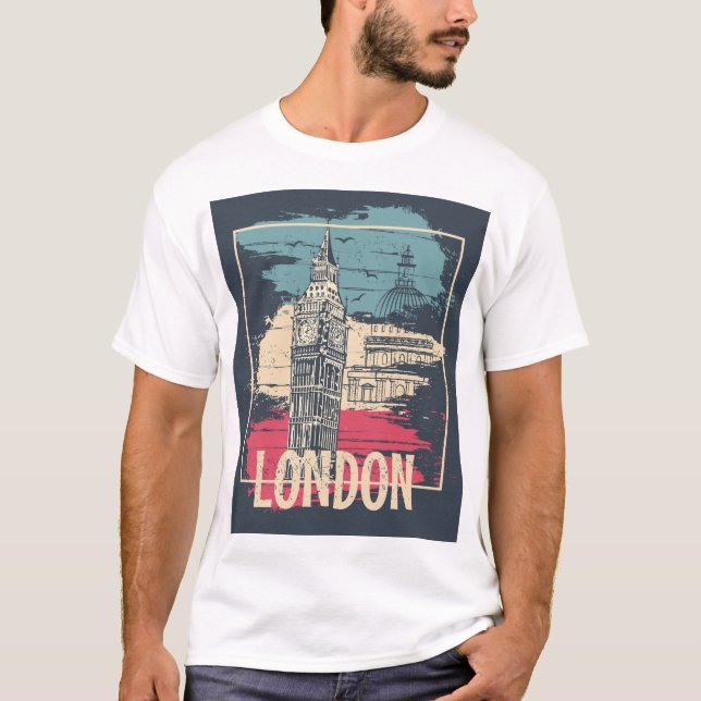 London Big Ben: Typography Poster T Shirt (Framsida)