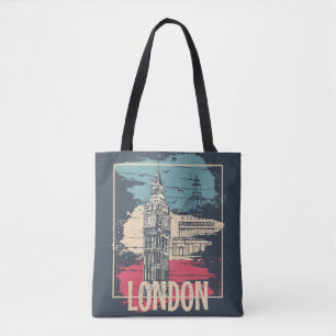 London Big Ben: Typography Poster Tygkasse